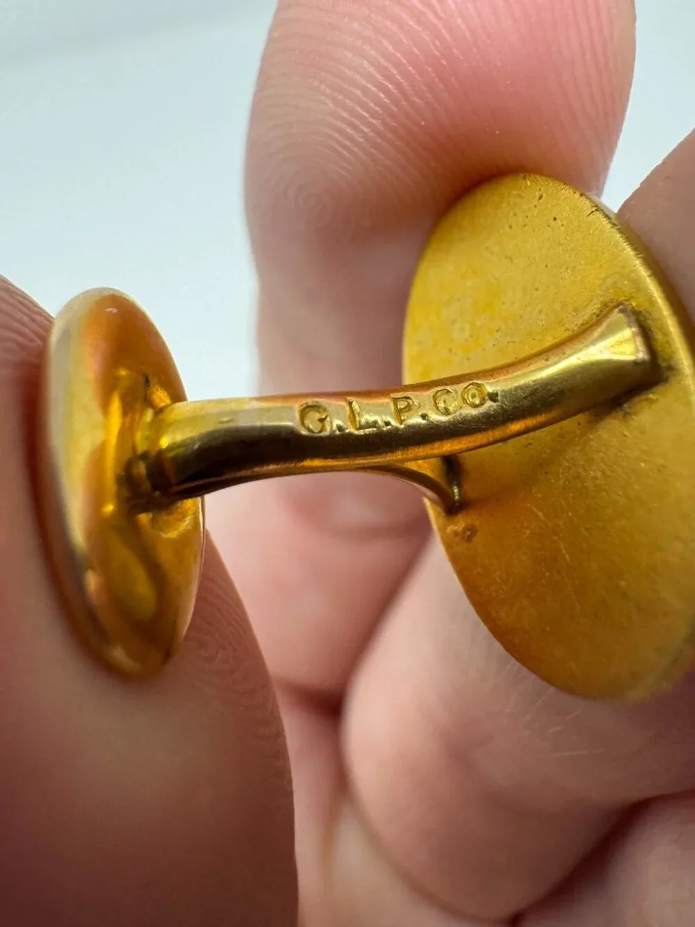 Antique G.L.P. Co Gold Filled Art Nouveau Oval Cufflinks